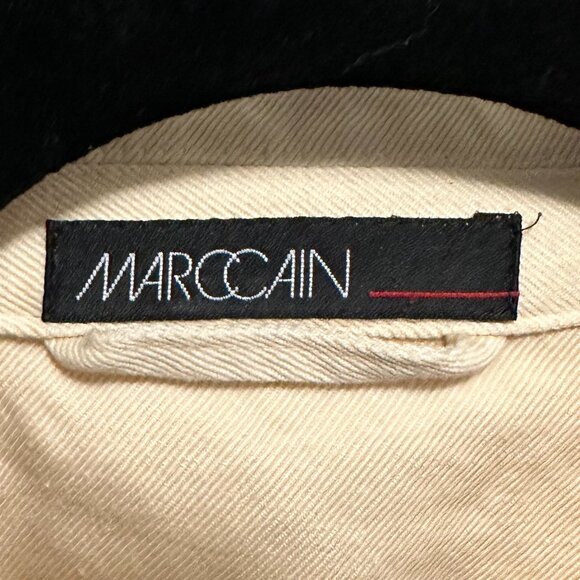 Marc Cain Beige Jacket with Coral tweed Trim - Picture 3 of 5
